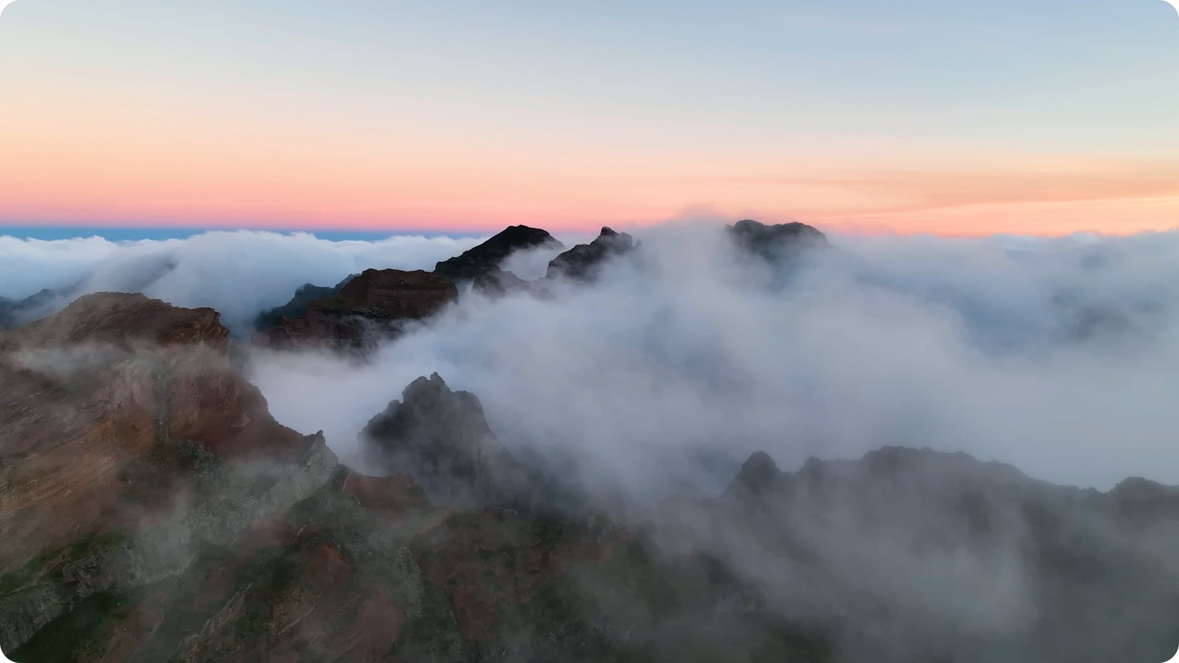 Scenic mountain landscape with albie branding